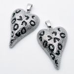 Подвеска Сердце, цвет серебро (родий), размер 32*23 мм, цена за 1 шт