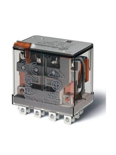 Реле миниатюрное силовое электромеханическое монтаж в розетку или наконечники Faston (4.8х0.5мм) 4CO 12A AgNi 220В DC RTI опции: нет FINDER 563492200000