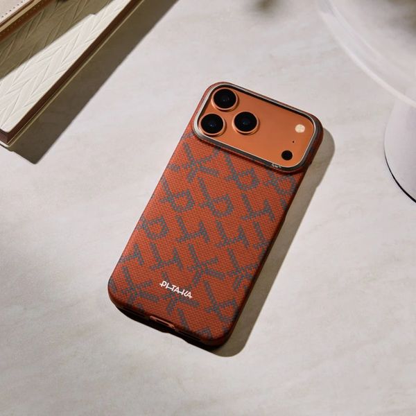 Чехол Pitaka Edge Case для iPhone 17 Pro, Оранжевый монограм | Monogram Gold/Orange