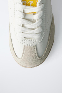 ZARA КРОССОВКИ С КОНТРАСТНОЙ ДЕТАЛЬЮ, БЕЛЫЙ