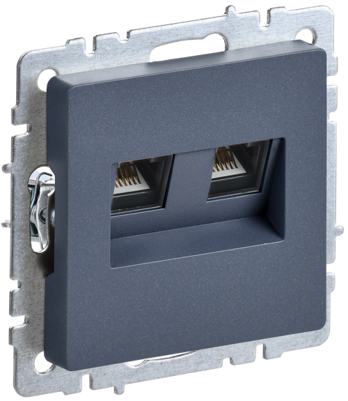 BRITE Розетка компьютерная двойная RJ45 кат.5E РК10-2-БрМ маренго IEK