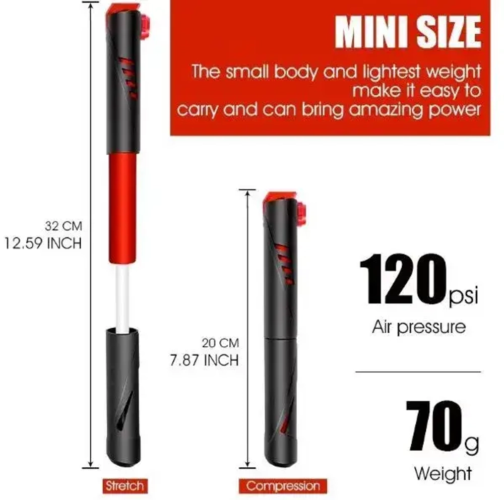 Насос ручной велосипедный West Biking в наборе,YP0711098