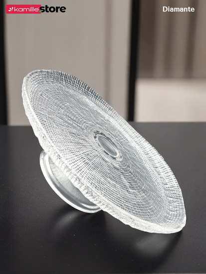 Тортница на ножке 31х13 см. из стекла, Diamante