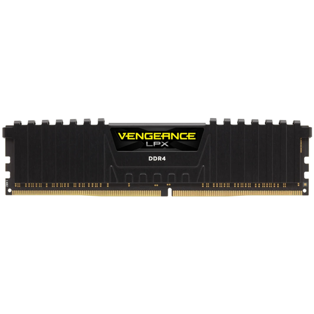 CORSAIR DDR4, 3200MHz 8GB 1x8GB Dimm, Unbuffered, Single Rank, 16-20-20-38, XMP 2.0, Vengeance LPX black Heatspreader, Black PCB, 1.35V