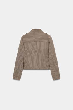 ZARA БЛЕЙЗЕР ПРИТАЛЕННОГО КРОЯ В ПОЛОСКУ, СВЕТЛЫЙ РЫЖЕВАТО-КОРИЧНЕВЫЙ