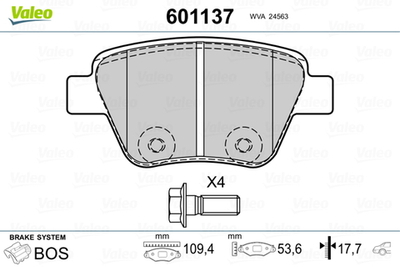 VALEO - 601137-VAL - Brake Pad Set, disc brake