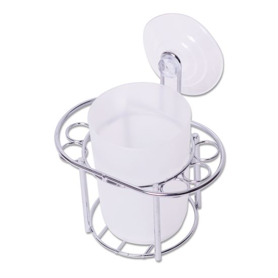 Стакан для зубных щеток Besser BS 0236 (13х12х8 см) с хромированной подставкой