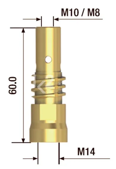 Адаптер контактного наконечника Fubag M10×60 мм, арт. FB.TA.M10.60.5, 5 шт