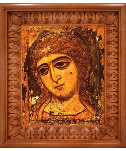 Ангел "Златые власы - Архангел Гавриил". Икона ручной работы.