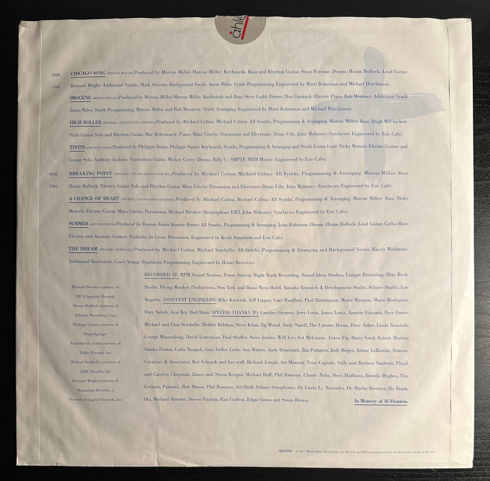 David Sanborn - A Change Of Heart (Германия 1987г.)