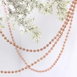 Бусы на елку 2,7м «Шарик» d-6мм, розовое золото (pvc коробка)