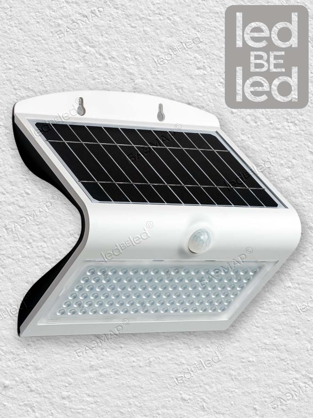 Уличный светильник на солнечной батарее с датчиком движения и света ledBEled 8W 850LM, настенный светодиодный фонарь
