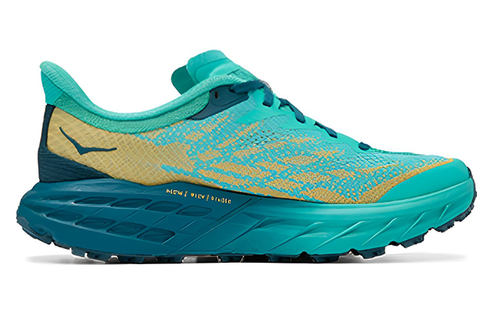 HOKA ONE ONE Speedgoat 5 simple and comfortable fabric shock absorption, non-slip and wear-resistant low-top cross-country running shoes women's green and blue