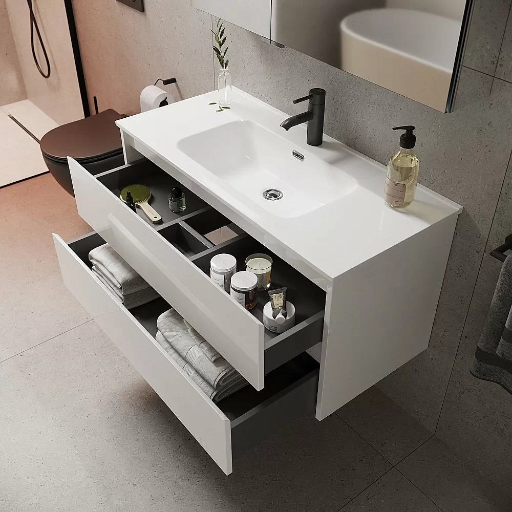 Тумба с раковиной Sancos Libra LB60W белый глянец