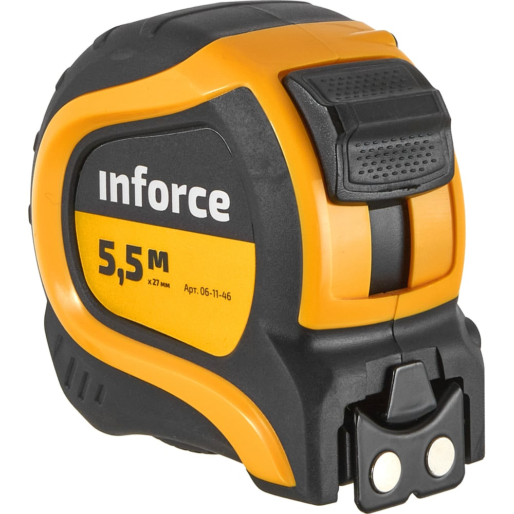 Измерительная рулетка с нейлоновой лентой и магнитным зацепом 5.5x27мм Inforce 06-11-46