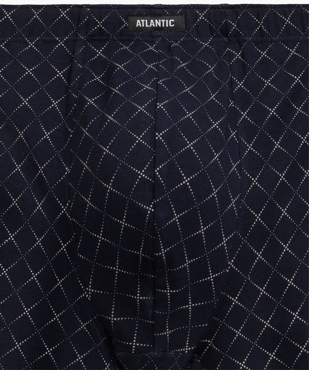 Мужские трусы шорты Atlantic, набор из 3 шт., хлопок, тёмно-синие + серый меланж + зеленые, 3MH-216