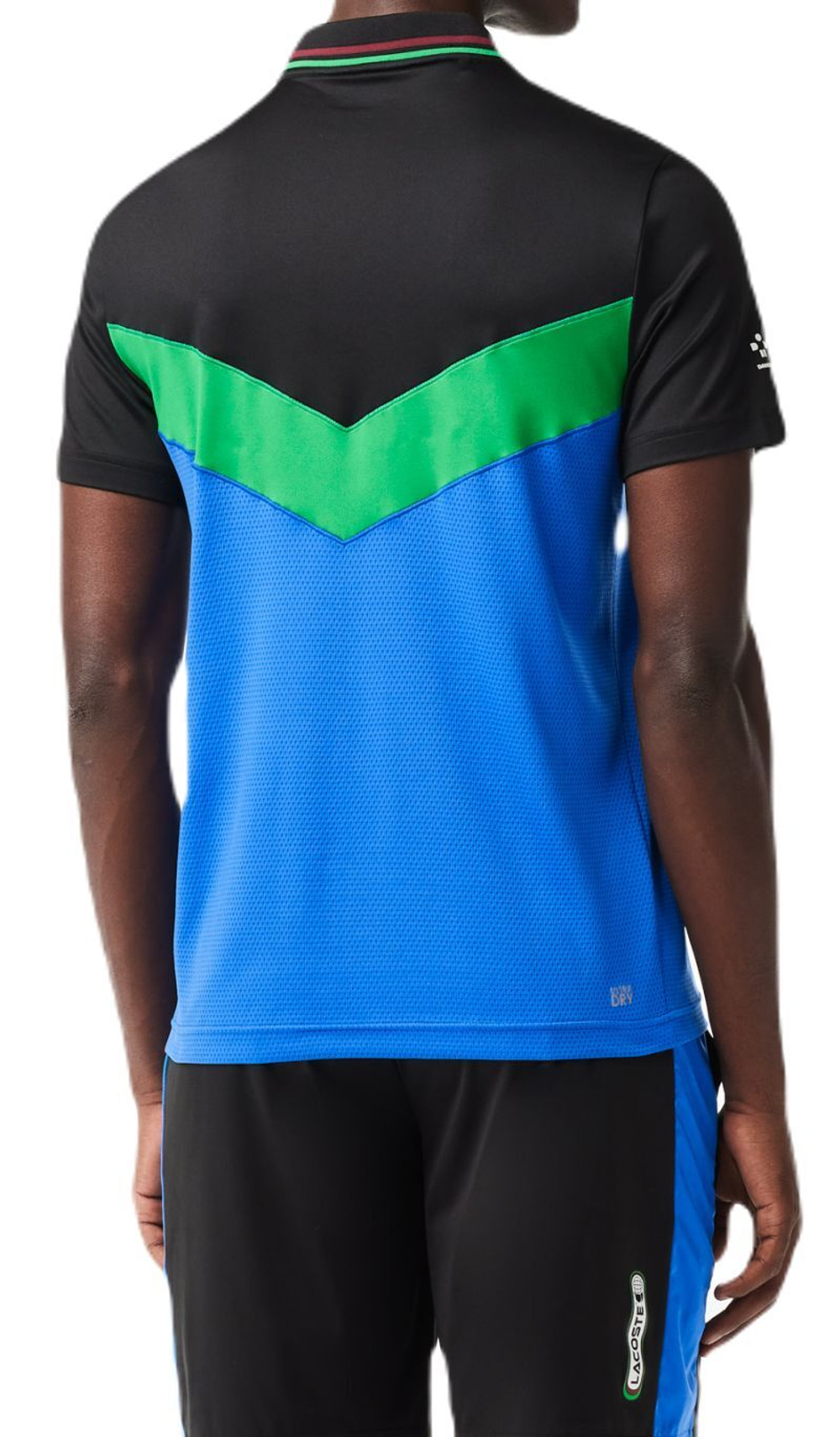 Мужское теннисное поло Lacoste Tennis x Daniil Medvedev Seamless Effect Polo Shirt - black/bordeaux/green
