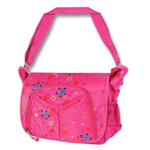 Сумка женская/для девочки Alingar, "Justgland", 250х300х110 мм, рем.через плечо, 1 отделение, влагост. текстиль, внеш. карманы, микс (розовый, черный)