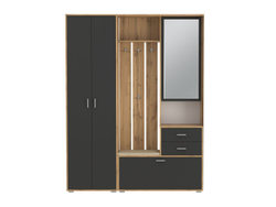 Прихожая модульная Антре 1 Дуб золотой / Диамант серый