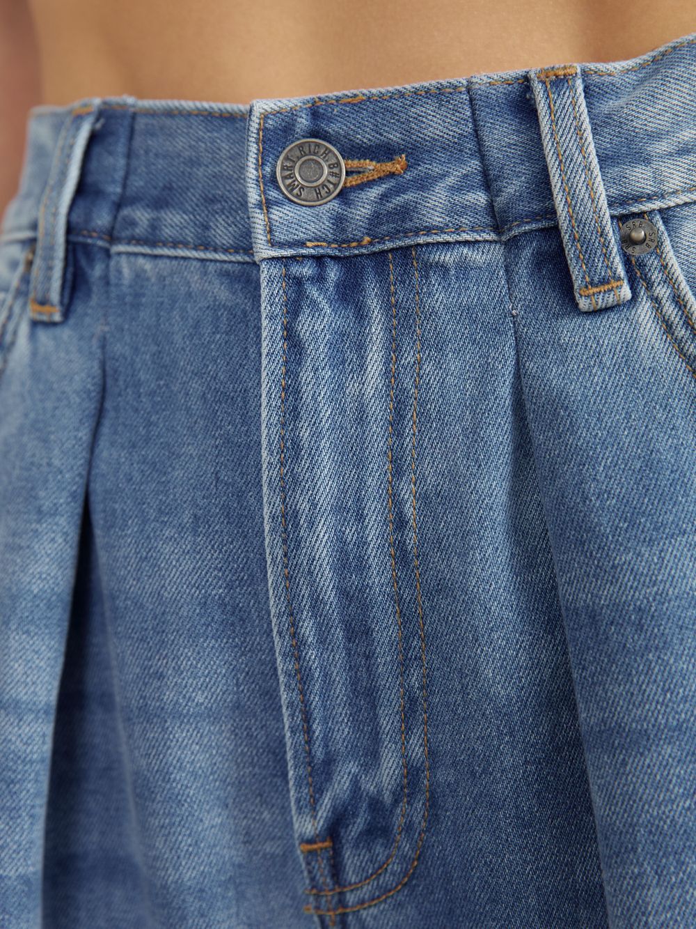 PERFECT JEANS С ЗАЩИПАМИ BLUE