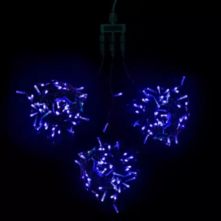 Комплект мерцающих гирлянд на деревья 60 м., 3 луча по 20 м, 24V, 600 синих LED ламп, черный ПВХ, LTC (KDD600BLW-11-1B)