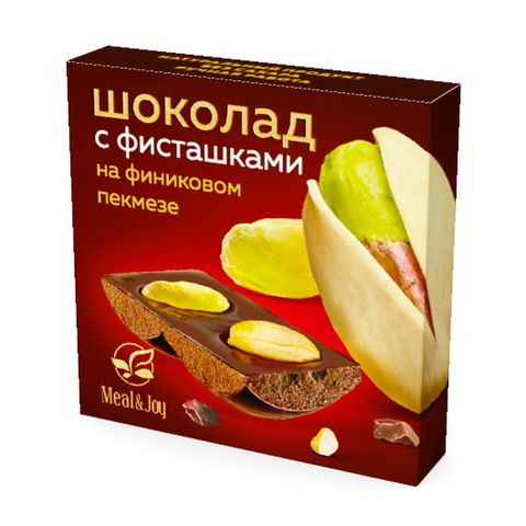 Шоколад на финиковом пекмезе с фисташками, 70 г.