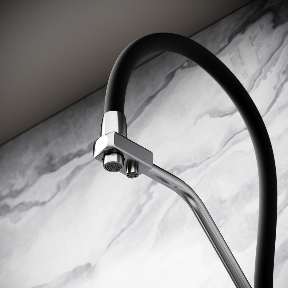 Смеситель для кухни из нержавеющей стали Sancos Nolia, с краном для фильтра и гибким изливом, SC12003SS