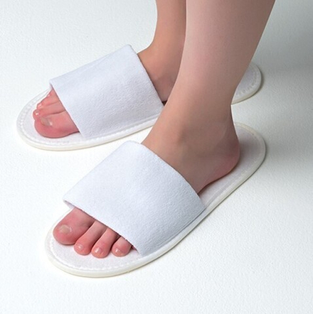 Тапочки махровые бюджет с открытым мысом на антискользящей подошве 1 пара/упк