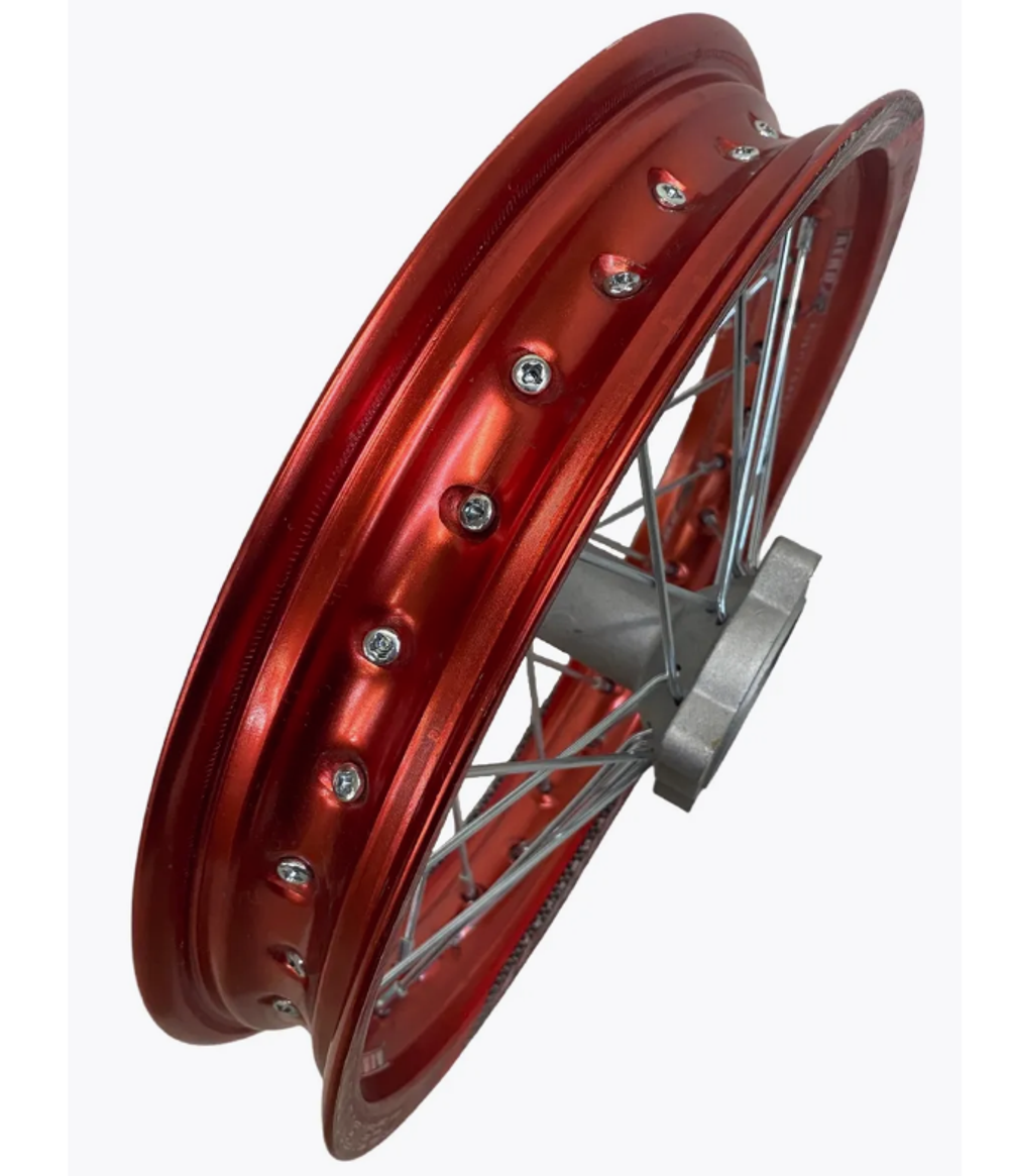 Обод задний 14" (1,85-R14 d=15mm) алюминий/красный