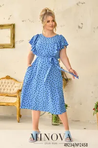Платье 2458-голубой Minova