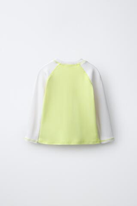 ZARA УПАЛЬНАЯ ФУТБОЛКА РЕГЛАН, СВЕТЛО-ЛАЙМОВЫЙ