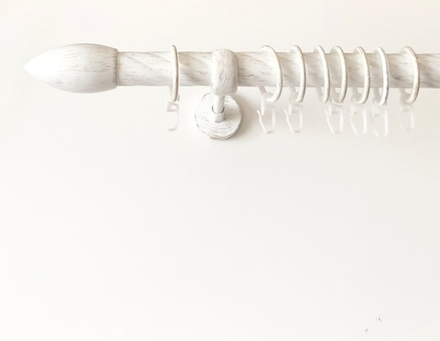 Карниз кованый витой для штор Ост Пуля d 25 однорядный, цвет белое золото