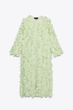 ZARA ПАЛЬТО ИЗ РЕЛЬЕФНОЙ ТКАНИ, МЯТНЫЙ