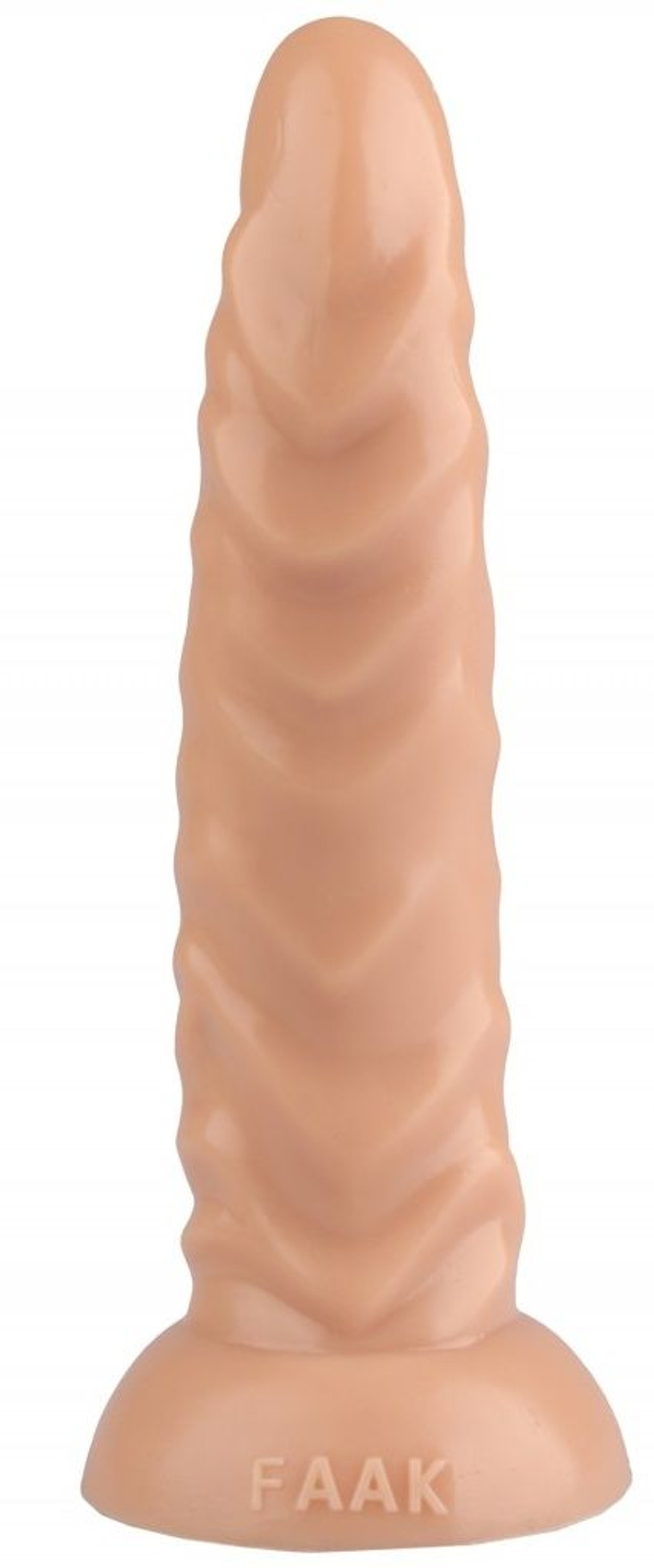 Телесная рельефная анальная втулка - 22,5 см. (Цвет: телесный)