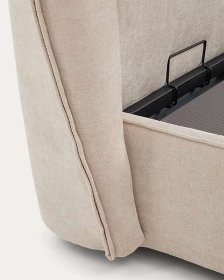 Кровать Arvian 180х200 см с подъемным механизмом, бежевый шенилл