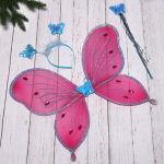 Карнавальный набор (крылья, ободок, палочка) «Фея Сказка» (крылья 45*36 см), Розовый/голубой