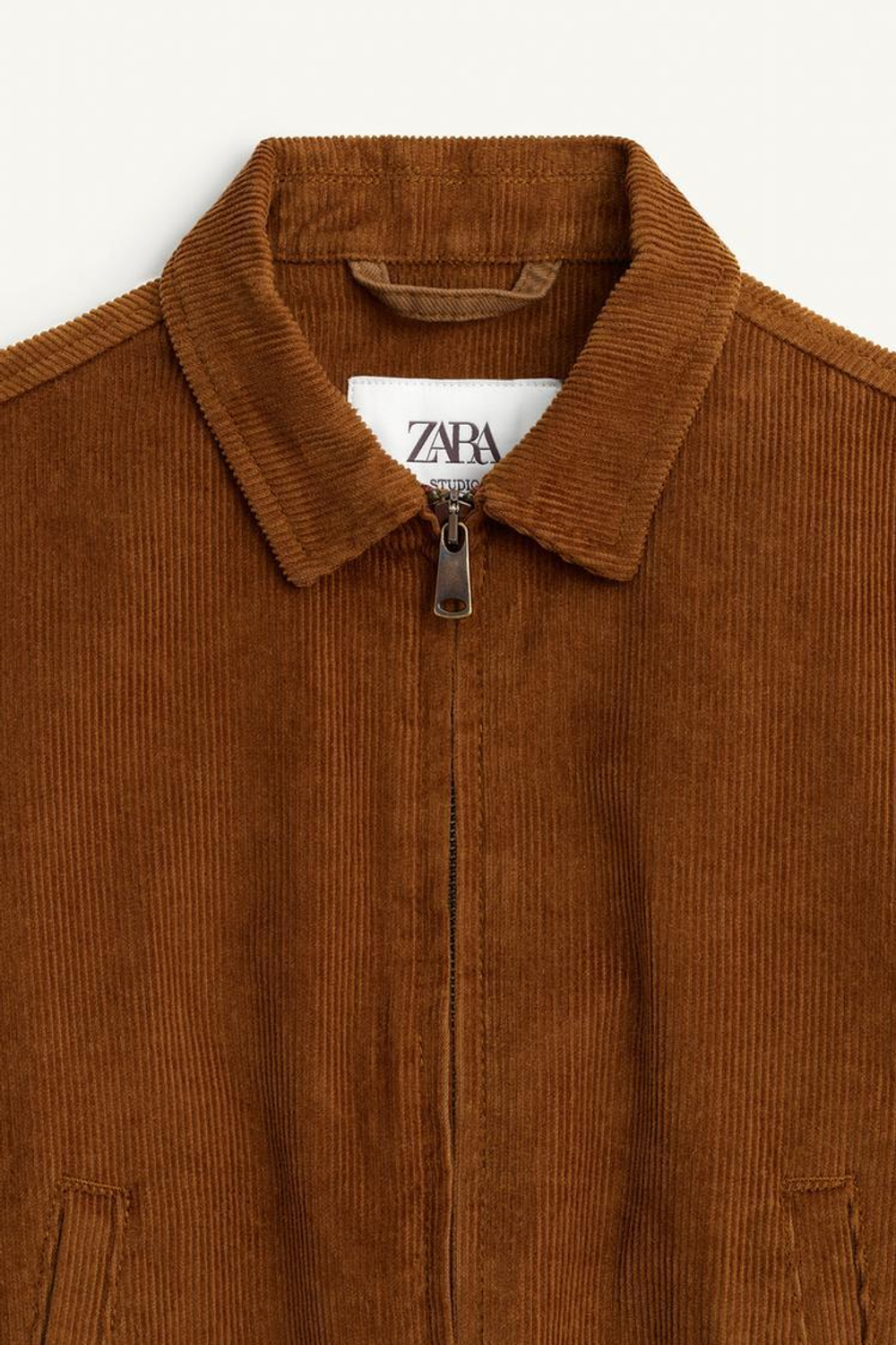 ZARA БОМБЕР С ВОРОТНИКОМ-СТОЙКОЙ, КОРИЧНЕВЫЙ