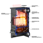 Печь-Камин ВЕЗУВИЙ ПК-01 (270) талькохлорит 9 кВт (150 м3) Ø 115 мм