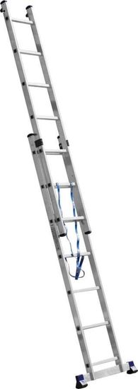 Лестница двухсекционная СИБИН 7-и ступенчатая алюминиевая со стабилизатором 38823-07