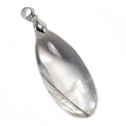 Кулон "Капля" кварц-волосатик