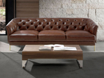 Диван Angel Cerda 3-х местный 6140/KF106-3P-M1595 кожаный с золотистыми стальными ножками