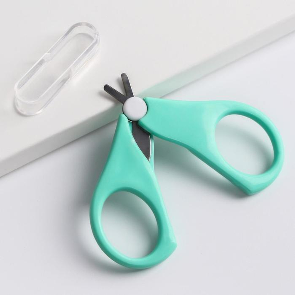 5231432 Ножницы детские, с защитным колпачком, цвет бирюзовый