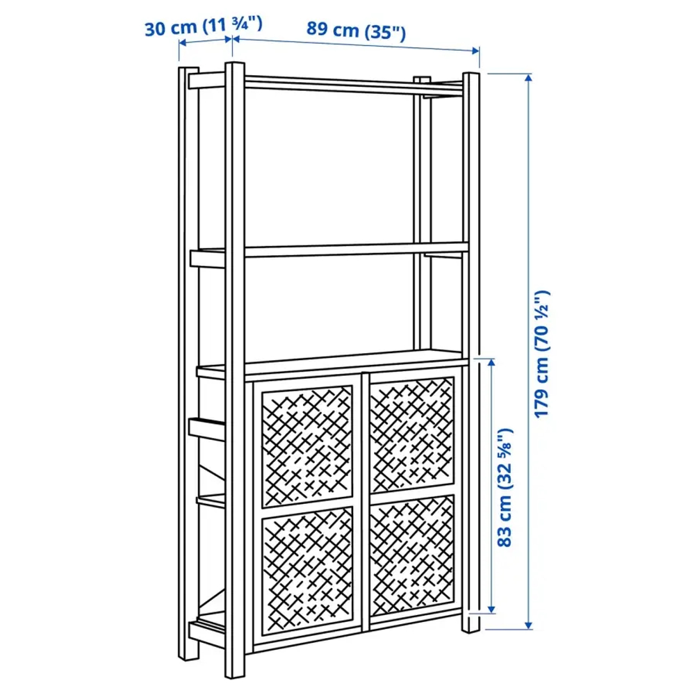 Книжный шкаф - IVAR IKEA/ ИВАР ИКЕА,  179х89 см, под беленый дуб