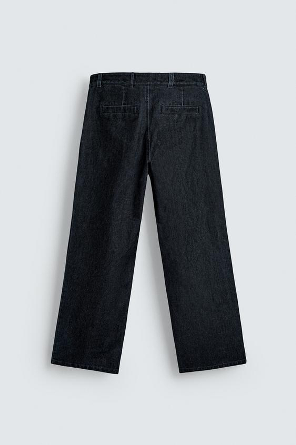 ZARA БРЮКИ RELAXED FIT С ФЛОКИРОВАНИЕМ, МОРСКОЙ ТЕМНО-СИНИЙ