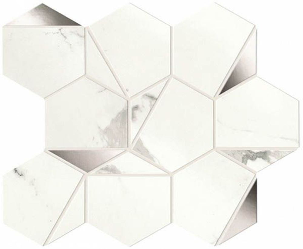 Мозаика Marvel Shine Statuario Supremo Platino Hex Shiny