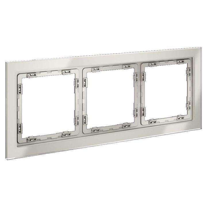 Рамка стеклянная Voltum S70 на 3 поста, (кашемир, стекло) VLS110303