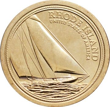 1 доллар 2022 D США «Американские инновации - Род-Айленд. Натанаэль Херрешофф, яхта "Рилаэнс"»