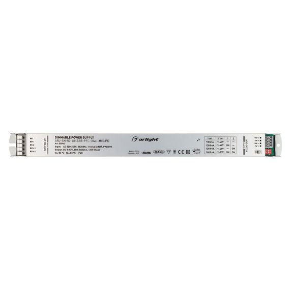 Драйвер Arlight ARJ-SN-50-Linear-PFC-Dali-MIX-PD 9-42V 50W IP20 0,9-1,4A 030462