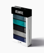 Мужские трусы шорты Atlantic, набор из 5 шт., хлопок, морская волна + бирюзово-зелёные + чёрные + серые меланж + тёмно-голубые, 5SMH-004
