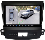 Магнитола для Mitsubishi Outlander XL, Peugeot 4007, Citroen C-Crosser - FarCar BX056M-360 монитор 9.5" 2K QLED на Android 13, 6Гб+128Гб, CarPlay, 4G SIM-слот, 4 камеры в комплекте